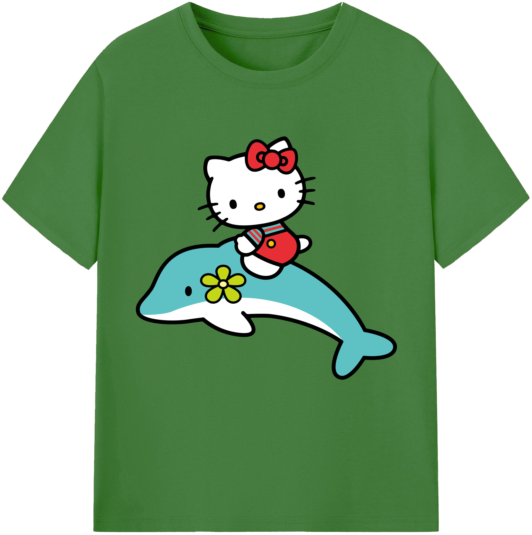 （画像用） Hello Kitty ハローキティ レディースカジュアルプリントTシャツ（綿100％）